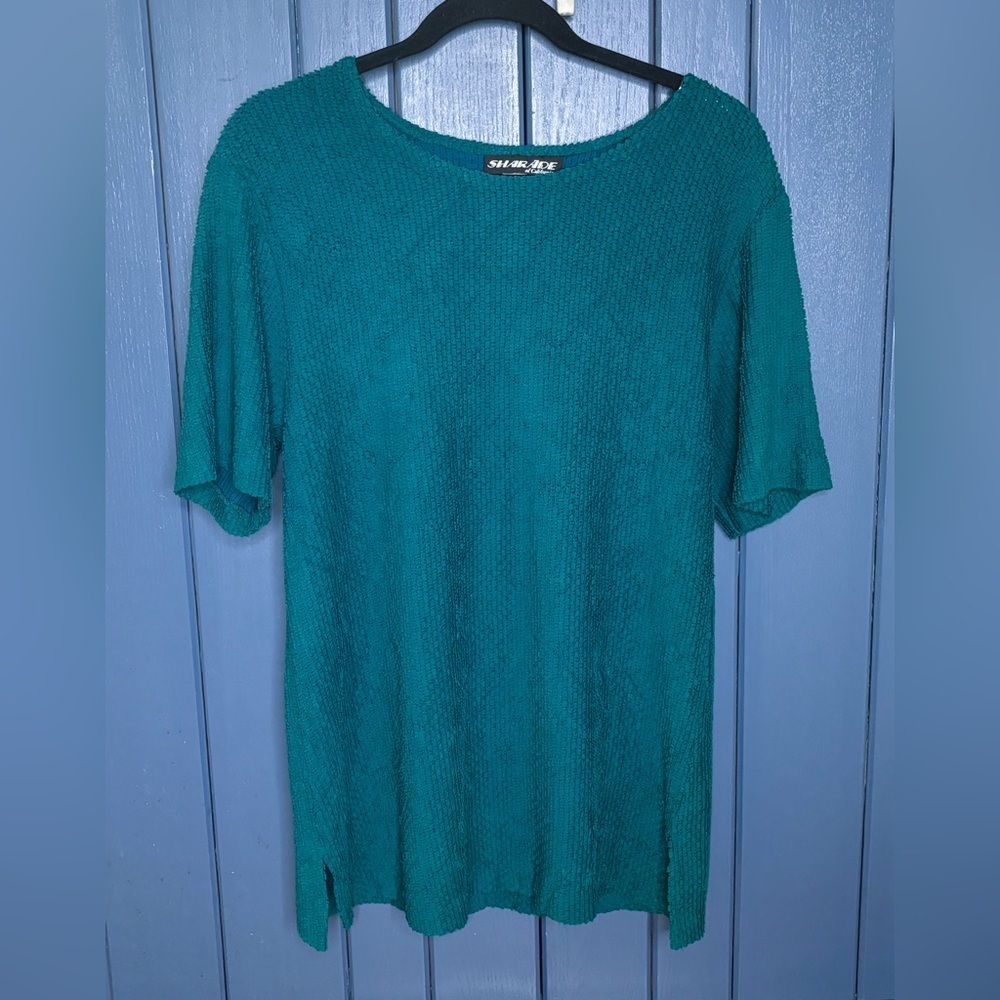 Vintage Textured Green Shirt 12 Large St Patricks Day Goblin Core Fairy Grunge